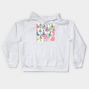 Little Ballerinas watercolor illustration Kids Hoodie